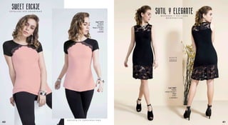 Vestipolo
Viscosa//
Negroc/Rosado
S,M,L
Cod.71673
S/.64.90
Vestido
Lomas/Encaje//
Negro
S,M,L
Cod.13807
S/.124.90
SUTIL Y ELEGANTE
SWEET ENCAJE
M O D E R N A Y D E L I C A D A
R E I N V E N C I O N
B L A C K
D R E S S
R E F L E J A T U P E R S O N A L I D A D
D E T A L L E S Q U E E N A M O R A N
4140
 