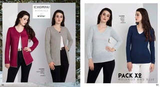 Chompa
Angorac/Brillo//
Melange
U
Cod.95466
S/.84.90
winter
R E V E R S I B L E
o f
CHOMPA
Chompa
Angora//
Variados
S,M,L
Cod.94066
S/.69.90
PACK X2M E L A N G E A N D B L U E
5352
 