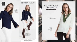 Blusa
GasaCrepé//
Azul
S,M,L,XL
Cod.178516
S/.84.90
Blusa
GasaCrepe//
Huesoc/ Verde
S,M,L
Cod.177116
S/.84.90
CAUTIVADORA
Y PERFECTA
B L U S A D E L I C A D A
L U C E
R A D I A N T E
S I É N T E T E S I E M P R E F E M E N I N A Y E L E G A N T E
¡ R E A L Z A T U C O N F I A N Z A !
OLANES Y VUELOS
W O M A N
1110
 