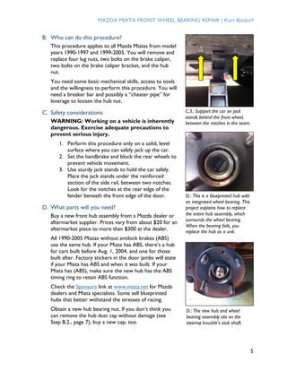 Mazda Miata Front Wheel Bearing Repair PDF