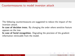 Model Inversion attack exploiting confidence intervals | PPT