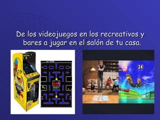 De los videojuegos en los recreativos y bares a jugar en el salón de tu casa.  