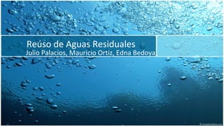 Reúso de Aguas Residuales
Julio Palacios, Mauricio Ortiz, Edna Bedoya
 