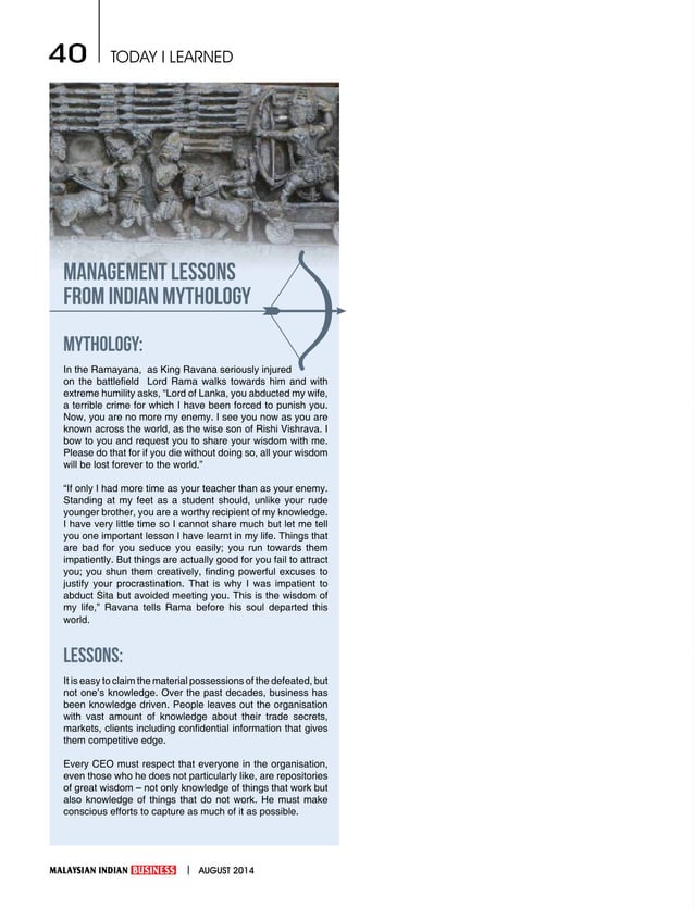 MANAGEMENT LESSONS FROM INDIAN MYTHOLOGY | PDF
