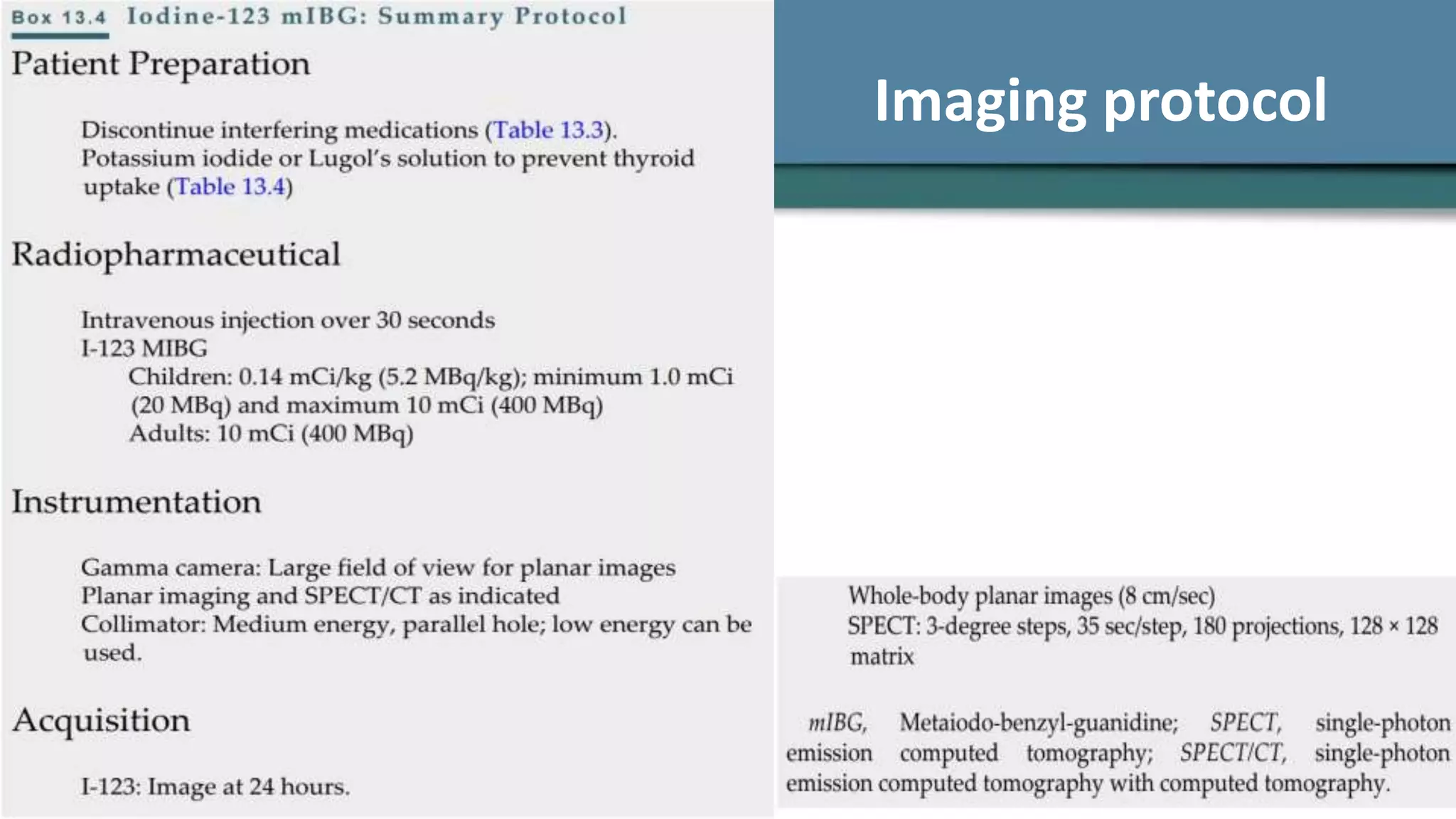 Imaging protocol
 