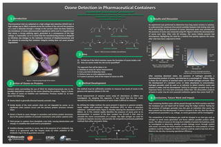 Ozone Detection in Pharmaceutical Containers
                                                                                                       Charlotte Bella, Elaine Martina, Brendan Fishb
                                                                                        aBiopharmaceutical                    and Bioprocessing Technology Centre, Newcastle University, UK
                                                                                                                                bGlaxoSmithKline, Barnard Castle, UK

   1   Introduction                                                                                                                   charlotte.bell3@ncl.ac.uk                                                                                                  5        Results and Discussion
Pharmaceutical vials are subjected to a high voltage leak detection (HVLD) test. A                                                                  O                                                  O                                                     An experiment was performed to determine how long ozone remains in solution,
high voltage (up to 30kV) is passed across the surface of the vial and the presence                                                                                   O3                                                                                     to understand the maximum time period available between leak testing vials with
                                                                                                                          N                                                       N
of a crack is detected through a change in the current. HVLD has been linked to                                                                              OH                                            OH
                                                                                                                                                                                                                                                             HVLD and testing for the presence of ozone. Deionised water was ozonized and
the breakdown of active pharmaceutical ingredients (APIs) and it is hypothesised                                      HN
                                                                                                                                              NH2
                                                                                                                                                                                  N
                                                                                                                                                                                       O     NH2                                                             the presence of ozone was measured using PIT. Figure 4 shows the decomposition
that ozone, a strong oxidising agent, generated as a consequence of the high                                                                                               OHC                                                                               of ozone over time. After only 20 minutes, the ozone initially present had
voltage, is responsible. (1) It is crucial that the manufacturing process is designed                                                Histidine                             Histidine oxidation product                                                       decomposed, highlighting the need for a method that quickly captures the ozone
to minimise any changes to the molecular structure of biopharmaceuticals and                                                                                                                                                                                 after vials have been subjected to HVLD.
                                                                                                                          O                                                       O
this extends to ensuring that container integrity testing does not cause product                                                             O3                                             O3             O
                                                                                                                                                                                                                                       OH

                                                                                                                                                                  S                                                                                          0.25
degradation.                                                                                   S
                                                                                                                                 OH                     O                              OH
                                                                                                                                                                                                                S
                                                                                                                                                                                                                                            O
                                                                                                                                                                                                           O
                                                                                                                                                                                                                                                              0.2
                                                                                                                    NH2                                                     NH2                                                                                                                                                          0 mins
                                                                                                                                                                                                                                 NH2




                                                                                                                                                                                                                                                Absorbance
                                                                                                   Methionine                                                Methionine sulfoxide                              Methionine sulfone                            0.15                                                                        10 mins
                                                                                                                                                                                                                                                                                                                                                                       1.4
                                                                                                                                                                                                                                                                                                                                                                       1.2
                                                                                                                                     Figure 2 – Effect of ozone on histidine and methionine                                                                   0.1                                                                        20 mins
                                                                                                                                                                                                                                                                                                                                                                         1
                                                                                          3   Aims                                                                                                                                                                                                                                       Blank                                                                                        Ozonated




                                                                                                                                                                                                                                                                                                                                                          Absorbance
                                                                                                                                                                                                                                                             0.05                                                                                                      0.8                                                            water
                                                                                                                                                                                                                                                                                                                                                                       0.6
                                                                                                                                                                                                                                                                0
                                                                                        (i) To find out if the HVLD machine causes the formation of ozone inside a vial                                                                                             500          550         600       650                    700                                      0.4                                                            8mM H2O2
                                                                                                                                                                                                                                                                                          Wavelength (nm)
                                                                                        (ii) How can ozone inside the vial can be quantified?                                                                                                                                                                                                                          0.2
                                                                                                                                                                                                                                                                       Figure 4 – Ozone decomposition over                                                               0
                                                                                        The approach that will be taken is to:                                                                                                                                           time measured using PIT solution                                                                    190    220            250             280
                                                                                                                                                                                                                                                                                                                                                                                      Wavelength (nm)
                                                                                        1. Develop an assay for ozone measurement
                                                                                        2. Carry out limit of detection tests                                                                                                                                                                                                                                           Figure 5 – Presence of hydrogen peroxide in
                                                                                                                                                                                                                                                                                                                                                                       ozonized water confirmed by UV measurement
                                                                                        3. Perform tests on vials subjected to HVLD
                                                                                        4. If ozone is present, look at the impact of ozone on APIs                                                                                                          After ozonizing deionised water, the presence of hydrogen peroxide, a
                                                                                                                                                                                                                                                             decomposition product of ozone, was detected at a wavelength of ~220nm. Figure
                        Figure 1 – Ampoule going through HVLD machine                                                                                                                                                                                        5 shows the UV spectra of ozonized water and of 8mM hydrogen peroxide. After
  2    Action of Ozone on Proteins                                                        4   Method Development                                                                                                                                             the development of a standard curve, to relate absorbance to concentration,
                                                                                                                                                                                                                                                             hydrogen peroxide could be used as an indicator to detect whether ozone was
                                                                                                                                                                                                                                                             present in water, and has decomposed. Testing for hydrogen peroxide may be an
Concern exists surrounding the use of HVLD for biopharmaceuticals due to the            The method must be sufficiently sensitive to measure low levels of ozone in the                                                                                      important factor, as it has been previously stated that ,‘the dissociation products
possible degradation caused by the ozone attacking the proteins. Figure 2 shows         gaseous and aqueous phases in the vial.                                                                                                                              of ozone in water may be more powerful oxidization agents than ozone itself’. (7)
the effect of ozone on histidine and methionine. Previous studies (2, 3) have
shown the following:                                                                    Direct measurement of aqueous ozone using UV absorbance at 258nm was
                                                                                        investigated. By adopting this approach, it was found that the low molar                                                                                                    6     Conclusions, Future Work and Impact
 Ozone attack is generally directed towards aromatic rings                             absorptivity and fast decomposition of ozone made it difficult to measure.
                                                                                                                                                                                                                                                             Vials containing distilled water will be passed through the HVLD machine and then
 Amide bonds of the main protein chain are not degraded by ozone, so no                By utilising the Indigo method, the ozone present in aqueous or gaseous samples,                                                                                     the headspace gas and liquid will be tested using the Indigo method. Testing for
  significant chain scission occurs and the primary protein structure remains           reacts rapidly with potassium indigo trisulfonate (PIT), to form a colourless                                                                                        the presence of hydrogen peroxide may also give an indication that ozone has
  intact                                                                                substance - sulfonated isatin, Figure 3, thereby reducing the absorbance of PIT at                                                                                   been present but has decomposed. If ozone is present in the vial, then the effects
                                                                                        600nm. (4, 5) This method rapidly identifies the presence of ozone prior to its                                                                                      of operational parameters, e.g. voltage, on ozone generation will be investigated.
 Ozone is found to cause changes in secondary and tertiary protein structures,         decomposition. A variation of the Beer Lambert law (A=εcℓ) is then used to
  due to the partial oxidation of aromatic monomeric units and/or cysteine units        calculate the ozone concentration of a sample. Gas tight syringes are used for                                                                                       The composition of vial headspace gas could be changed to an inert gas such as
                                                                                        sampling to improve accuracy and precision (6) compared to previously published                                                                                      nitrogen to avoid ozone generation and hence address possible product safety
 Thiol groups in cysteine form disulphide cross links, causing denaturation and        methods that utilise volumetric flasks.                                                                                                                              issues. The effect of ozone on the long-term stability of protein formulations could
                                                                                                                                        K+
  changes in solubility that could lead to precipitation                                                                      SO3-
                                                                                                                                                        O
                                                                                                                                                                                                                    (SO3-)
                                                                                                                                                                                                                                                             be investigated to determine whether protein damage occurs through contact
                                                                                                                                                                                  K+
                                                                                                                                         NH                                                                                  NH                              with ozone. Currently the HVLD machine is redundant for some products. If these
 Histidine displays reactivity to ozone, due to the presence of an imidazole ring,                K+
                                                                                                                                                                             SO3-
                                                                                                                                                                                                                                        O                    problems could be mitigated, the HVLD machine could be used to leak test all vials
  which is in agreement with the Hospira study (1) when oxidation of the                                -
                                                                                                            O3S                                                                                  -
                                                                                                                                                                                                     O3S
                                                                                                                                                                                                                                                             filled on the site thus increasing operational efficiency.
                                                                                                                                                        HN
  imidazole ring in the drug product occurred                                                                                            O                                                                                   O                               References
                                                                                                                                                                                                                                                             (1) McGinley, C. M., et al. Poster: Degradation of Drug Product Caused by a Leak Detection Instrument: Mechanistic Studies of Degradation. Hospira, Inc., Lake Forest, IL 60045.
                                                                                                                                                                                                                                                             (2) Cataldo, F. (2006). Ozone Degradation of Biological Macromolecules: Proteins, Hemoglobin, RNA, and DNA. Ozone: Science & Engineering 28(5): 317-328.
                                                                                                                  Potassium indigo trisulfonate                                        O3                  Sulfonated isatin                                 (3) Sharma, V. K. and N. J. D. Graham (2010). Oxidation of Amino Acids, Peptides and Proteins by Ozone: A Review. Ozone: Science & Engineering 32(2): 81-90.
                                                                                                                                                                                                                                                             (4) Bader H, Hoigné J (1981) Determination of ozone in water by the indigo method, Water Research 15:449-456.
                                                                                                                                     Figure 3– Conversion of PIT to colourless sulfonated isatin                                                             (5) Bader H, Hoigné J (1982) Determination of Ozone In Water By The Indigo Method: A Submitted Standard Method, Ozone: Science & Engineering 4:169-176.
                                                                                                                                                                                                                                                             (6) Chiou C-F, Mariñas BJ, Adams JQ (1995) Modified Indigo Method For Gaseous And Aqueous Ozone Analyses, Ozone: Science & Engineering 17:329-344
                                                                                                                                                                                                                                                             (7) Peleg, M. (1976). The chemistry of ozone in the treatment of water. Water Research 10(5): 361-365
 