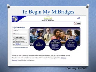 To Begin My MiBridges
Courtesy of MDHS
 