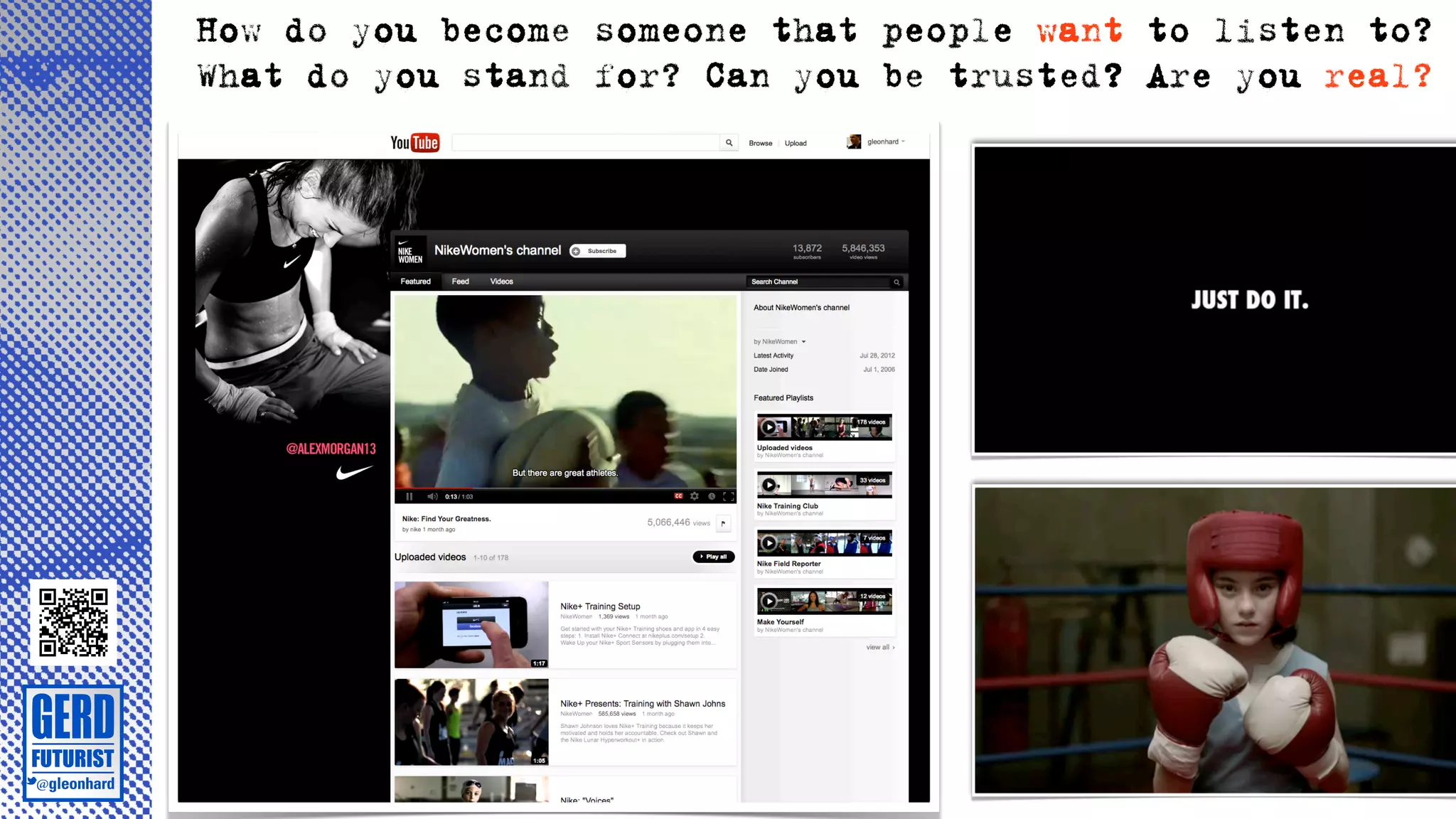 How do you become someone that people want to listen to?
What do you stand for? Can you be trusted? Are you real?
 