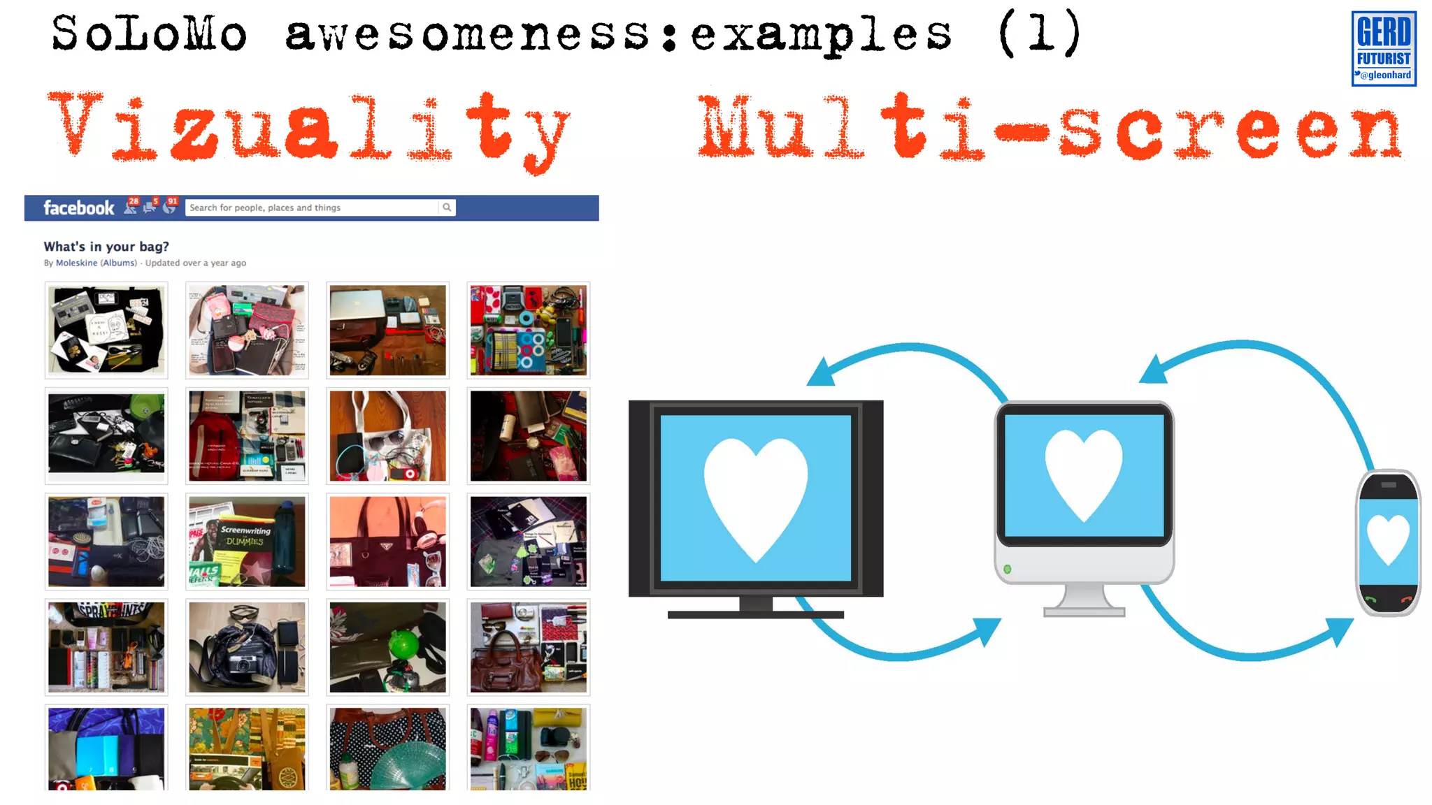SoLoMo awesomeness:examples (1)
Vizuality          Multi-screen
 