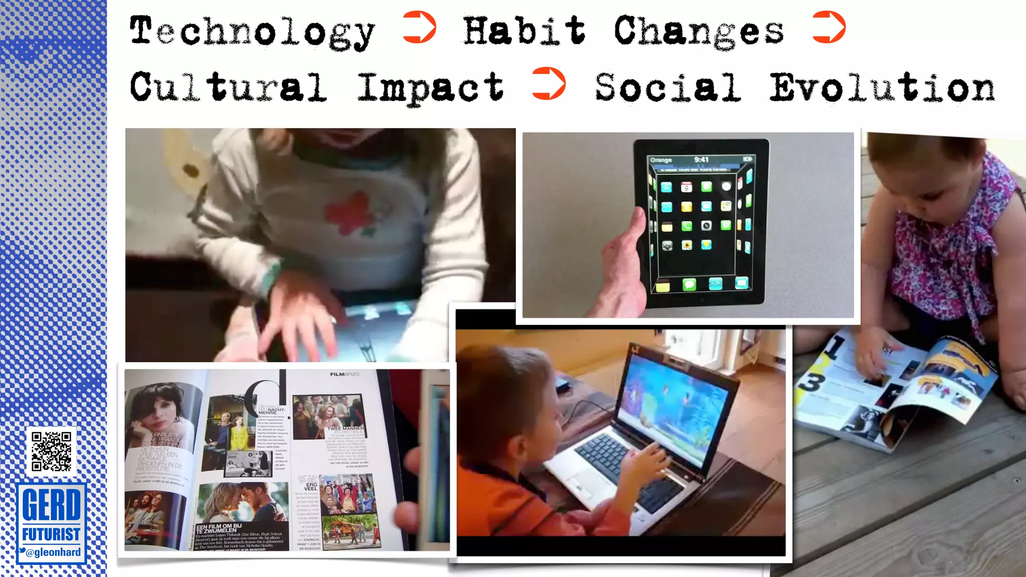 Technology ➲ Habit Changes ➲
Cultural Impact ➲ Social Evolution
 