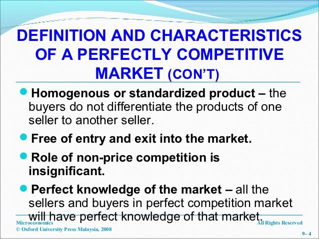 the characteristics of a perfectly competitive A great many sellers who act independently of each other would be aperfect competitive market. the characteristics of a perfectly competitive A great many sellers who act independently of each other would be aperfect competitive market.