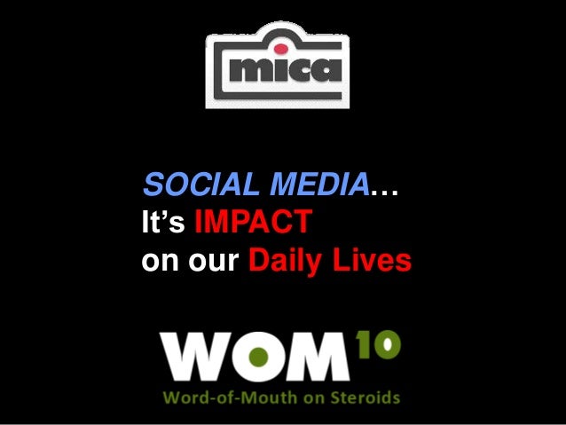 SOCIAL MEDIA…
It’s IMPACT
on our Daily Lives
 