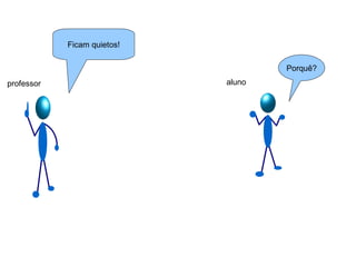 Porquê? professor aluno Ficam quietos! 