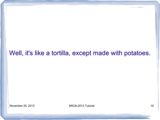 Well, it's like a tortilla, except made with potatoes.

November 25, 2013

MICAI-2013 Tutorial

10

 