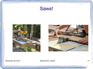 Saws!

November 25, 2013

MICAI-2013 Tutorial

17

 