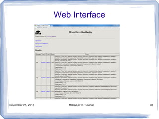 Web Interface

November 25, 2013

MICAI-2013 Tutorial

98

 