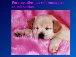 Para aquellos que solo encuentro en mis sueños... 