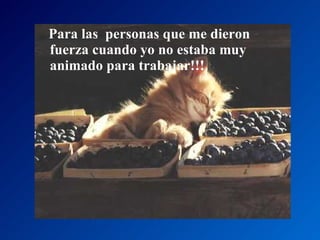 Para las  personas que me dieron fuerza cuando yo no estaba muy animado para trabajar!!! 