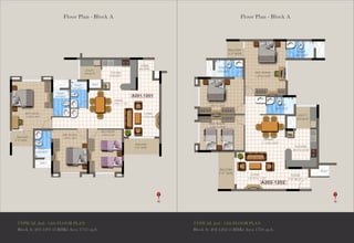 Floor Plan - Block A Floor Plan - Block A
TYPICAL 2nd - 12th FLOOR PLAN
Block A: 202-1202 (3 BHK) Area 1724 sq.ft.
TYPICAL 2nd - 12th FLOOR PLAN
Block A: 201-1201 (3 BHK) Area 1735 sq.ft.
 