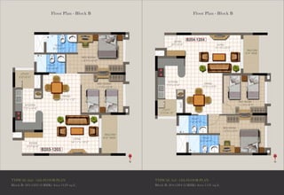 Floor Plan - Block B Floor Plan - Block B
TYPICAL 2nd - 12th FLOOR PLAN
Block B: 203-1203 (2 BHK) Area 1129 sq.ft.
TYPICAL 3rd - 12th FLOOR PLAN
Block B: 204-1204 (2 BHK) Area 1131 sq.ft.
 