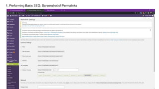 1. Performing Basic SEO: Screenshot of Permalinks
 