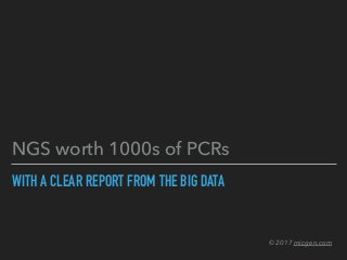 WITH A CLEAR REPORT FROM THE BIG DATA
NGS worth 1000s of PCRs
© 2017 micgen.com
 