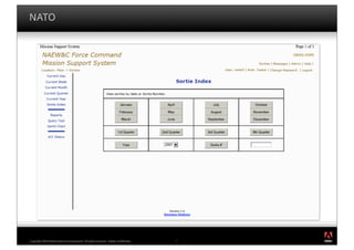 NATO




                                                                                         ®




Copyright 2009 Adobe Systems Incorporated. All rights reserved. Adobe con dential.   7
 