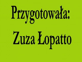 Przygotowała: Zuza Łopatto 
