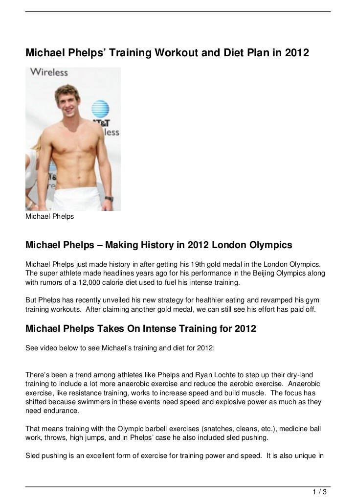 Michael Phelps’ Training Workout and Diet Plan in 2012
