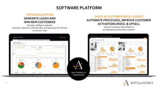 5
SALES & CUSTOMER INTELLIGENCE
AUTOMATE PROCESSES, IMPROVE CUSTOMER
ACTIVATIONCROSS- & UPSELL
with the Customer Data Plat...