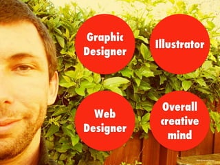 Graphic
Designer
Illustrator
Web
Designer
Overall
creative
mind
Photo by Michael Barnum
 