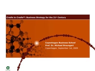 Cradle to Cradle SM :  Business Strategy for the 21 st  Century   Copenhagen Business School Prof. Dr. Michael Braungart Copenhagen, September 1st, 2009 