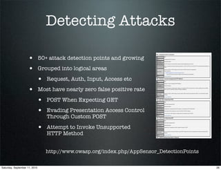 Real Time Application Defenses - The Reality of AppSensor & ESAPI