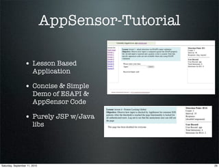 Real Time Application Defenses - The Reality of AppSensor & ESAPI