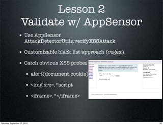 Real Time Application Defenses - The Reality of AppSensor & ESAPI