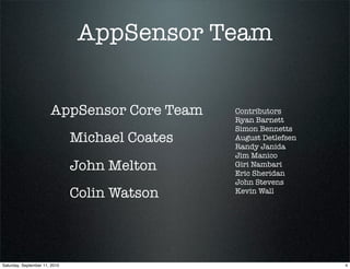 Real Time Application Defenses - The Reality of AppSensor & ESAPI