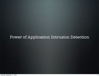Real Time Application Defenses - The Reality of AppSensor & ESAPI