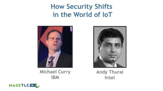 ©2012 MASSTLC ALL RIGHTS RESERVED.
How Security Shifts
in the World of IoT
Michael Curry
IBM
Andy Thurai
Intel
 
