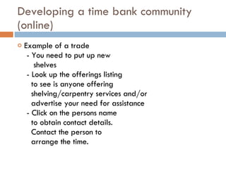 Time Banking Examples Time Banking Presentation | PPT