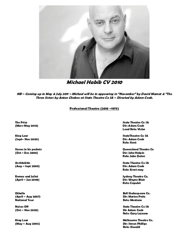 Michael Habib Acting Cv 2011 Latest