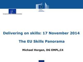 European Economic and Social Committee Delivering on skills: 17 November 2014 The EU Skills Panorama Michael Horgan, DG EMPL,C4  