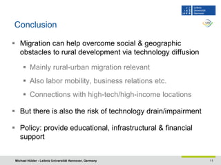 Does Migration Support Technology Diffusion in Developing Countries?