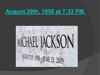 August 29th, 1958 at 7:33 PM.
 