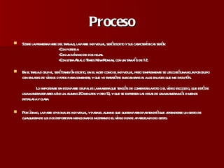 Proceso Sobre la primera parte del trabajo, la parte individual, será escrito y sus características serán: -Con portada. -Con un mínimo de dos hojas. -Con letra Arial o Times New Roman, con un tamaño de 12. En el trabajo grupal, será también escrito, en el word como el individual, pero simplemente se utilizará una hoja por grupo con enlaces de vídeos o fotos para comentar, y que yo trataré de buscar gracias a los enlaces que me facilitéis.  Lo importante en esta parte grupal es la manera que tengáis de comentar la foto o el vídeo escogido, que esté de una manera repartida (no un alumno 20 minutos y otro 5), y que se expresen las cosas de una manera más o menos detallada y clara. Por último, la parte opcional es individual, y para el alumno que quiera participar tendrá que aprenderse un gesto de cualquiera de los dos deportistas mencionados mostrando el vídeo donde aparezca dicho gesto. 