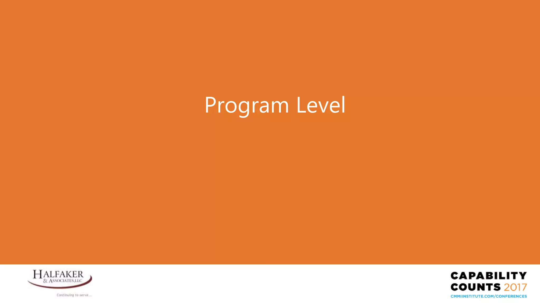 Place YOUR LOGO here
Program Level
 