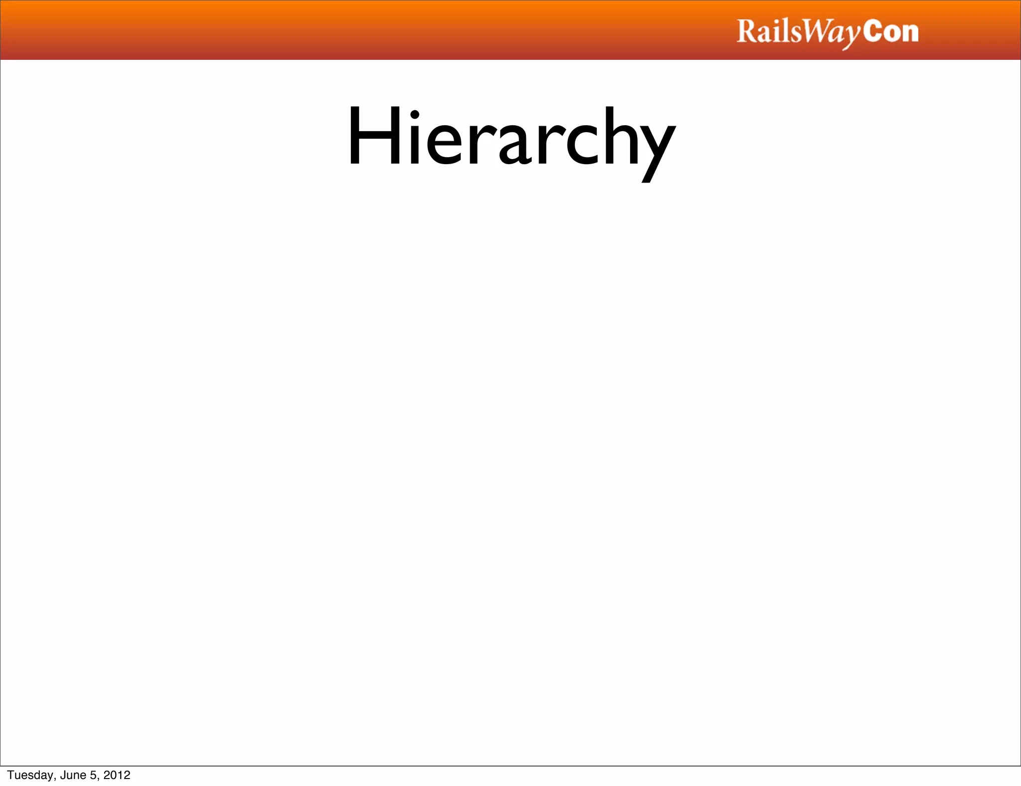 Hierarchy




Tuesday, June 5, 2012
 