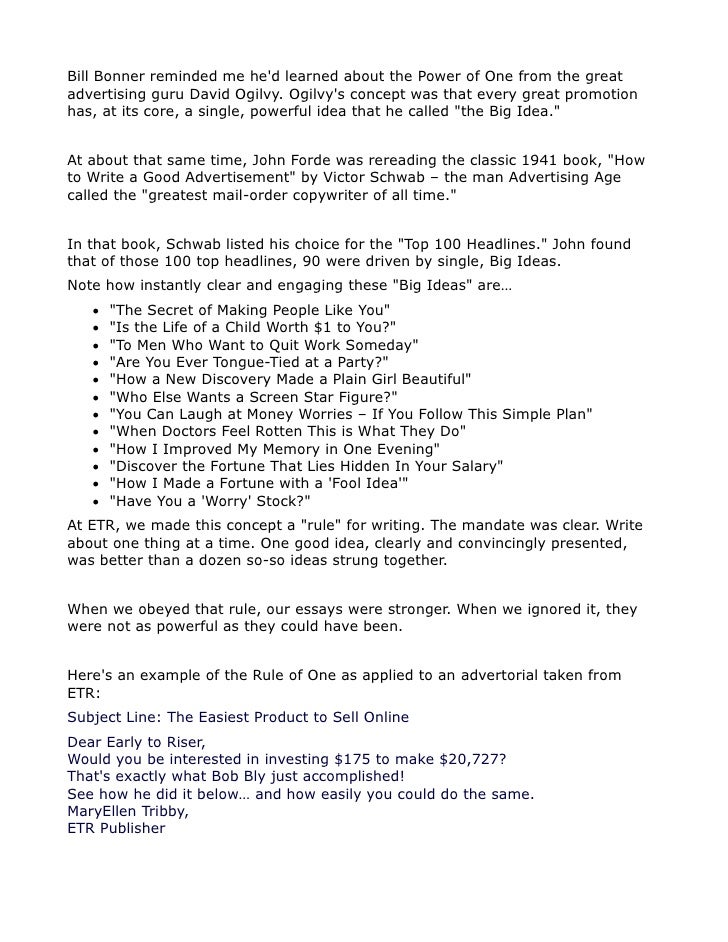 copywriting secrets of the masters michael masterson bill bonner letter