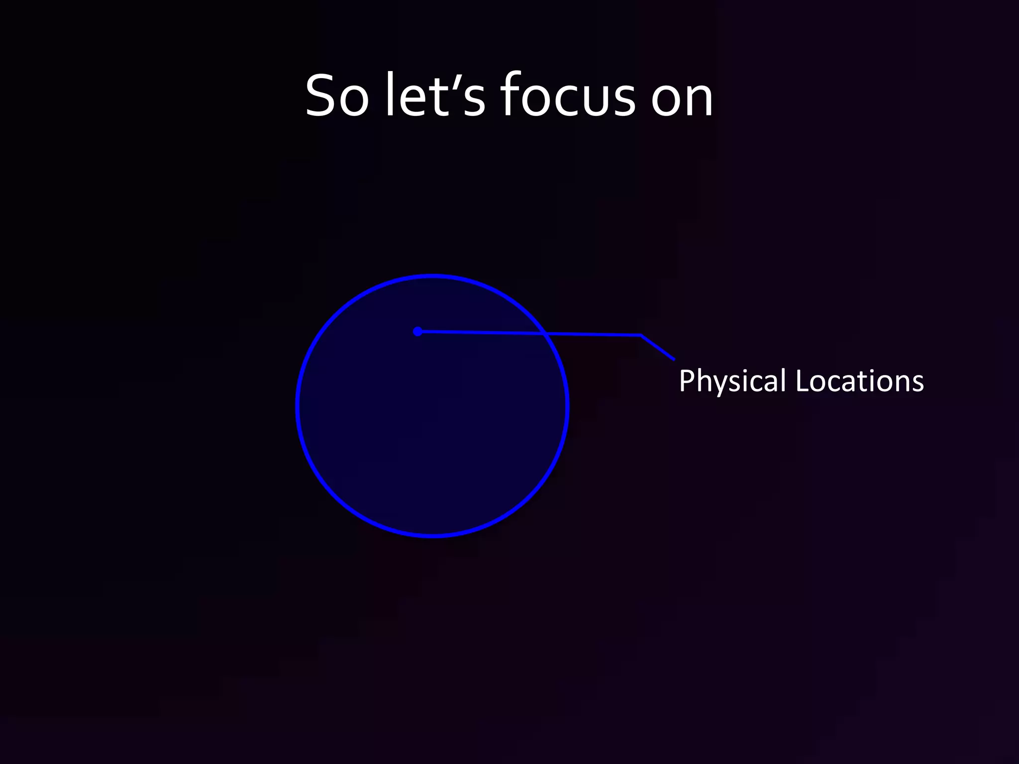 So let’s focus onPhysical Locations