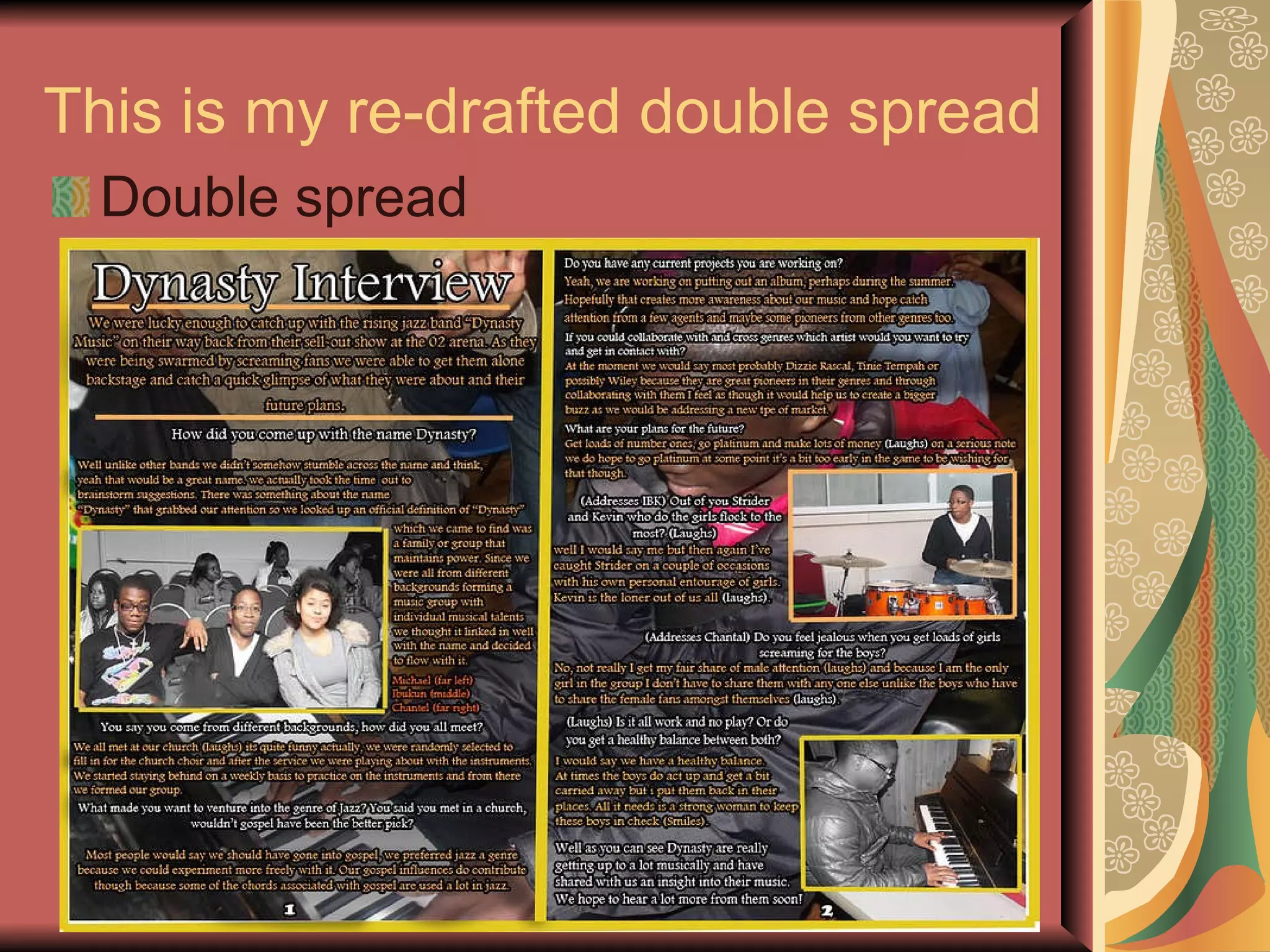This is my re-drafted double spread Double spread 