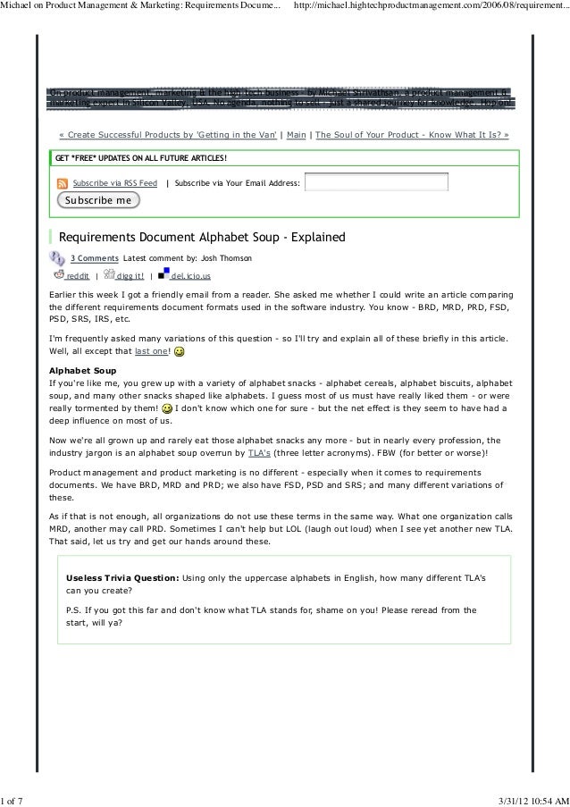 Product Management Marketing Requirements Document Alphabet Soup